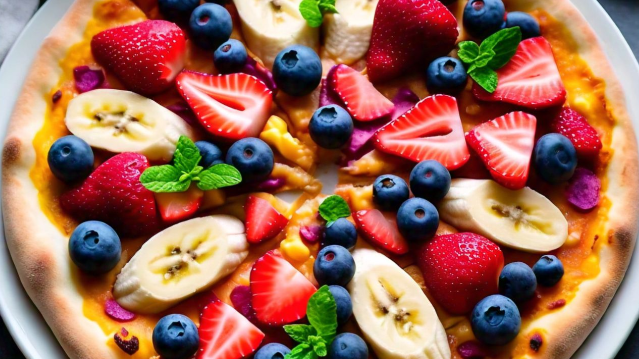 Sweet Fruit Breakfast Pizza